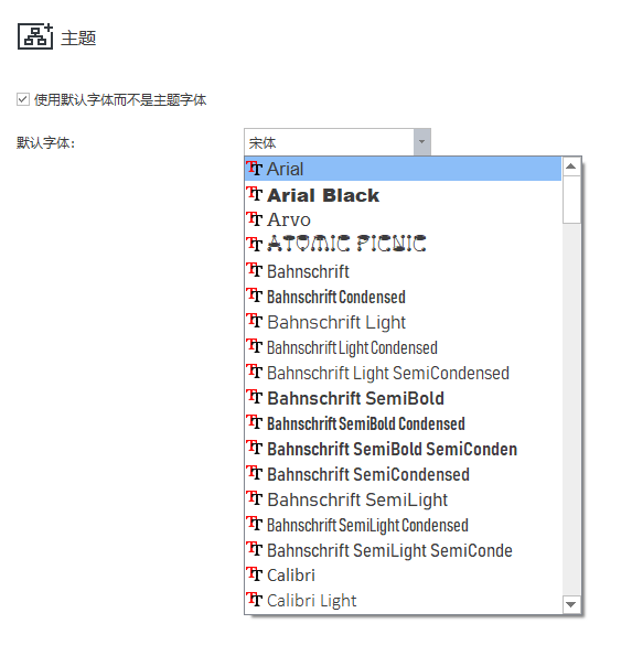 主题默认字体