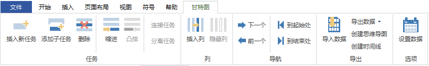 zoty中欧体育官网
甘特图菜单栏