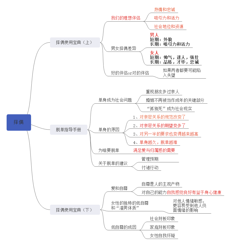 择偶思维导图